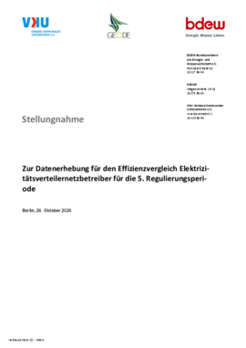 Deckblatt der Publikation Gemeinsame Stellungnahme zur BNetzA-Datenerhebung eingereicht