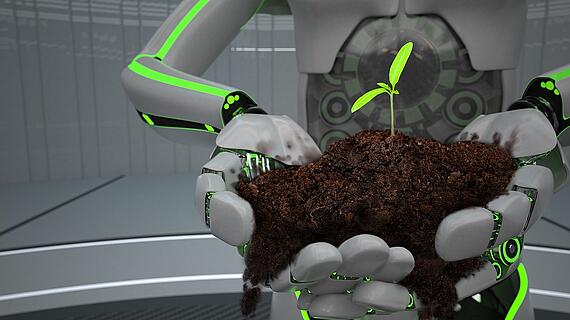 Eco Robot Hands Seedling