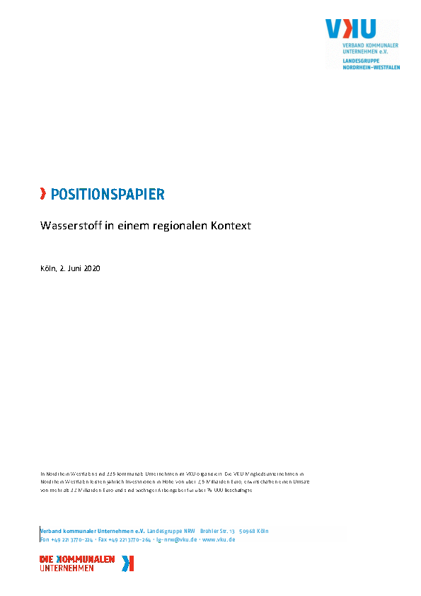 Positionspapier Gemeindeordnung NRW Positionspapier Gemeindeordnung NRW