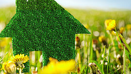 Eco home in the green countryside for climate protection