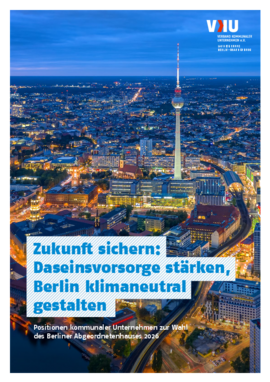 Deckblatt der Publikation Zukunft sichern: Daseinsvorsorge stärken, Berlin klimaneutral gestalten