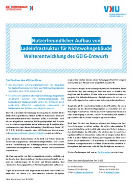 Deckblatt der Publikation Nutzerfreundlicher Aufbau von Ladeinfrastruktur für Nichtwohngebäude - Weiterentwicklung des GEIG-Entwurfs