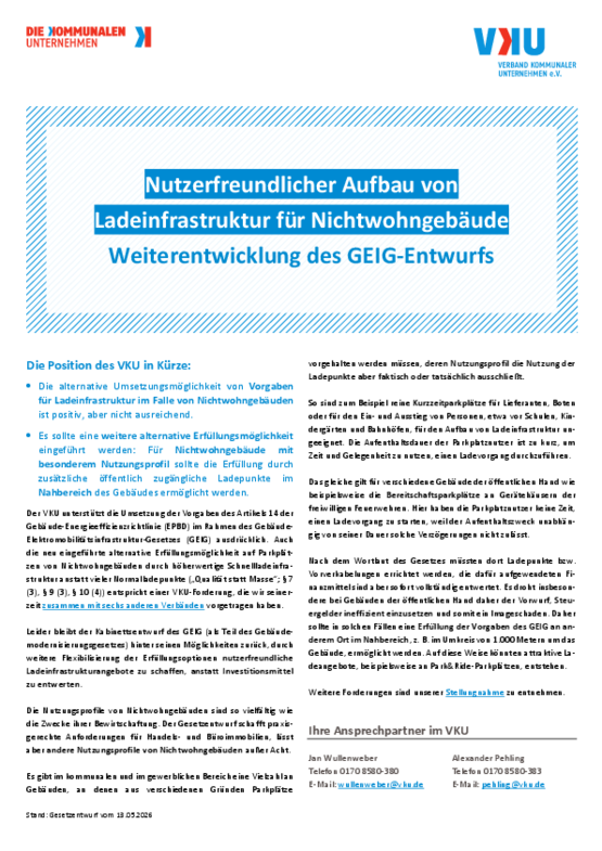 Deckblatt der Publikation Nutzerfreundlicher Aufbau von Ladeinfrastruktur für Nichtwohngebäude - Weiterentwicklung des GEIG-Entwurfs