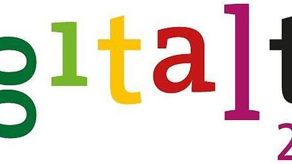 Das Logo für den Digitaltag 2026, das den Schriftzug "Digitaltag" in verschiedenen Farben darstellt. Jeder Buchstabe hat eine andere Farbe, während die Ziffern "2026" in schwarzer Schrift darunter stehen. Der gesamte Text ist modern gestaltet.