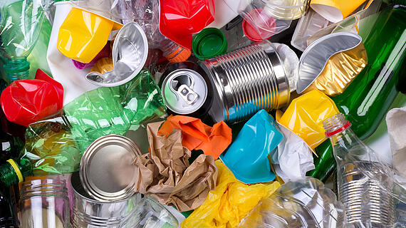 Plastikmüll von oben. 
