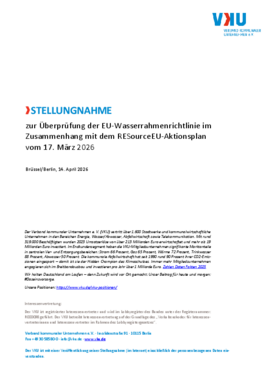 Deckblatt der Publikation zur Überprüfung der Wasserrahmenrichtlinie