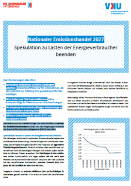 Deckblatt der Publikation VKU-Position BEHG 2027