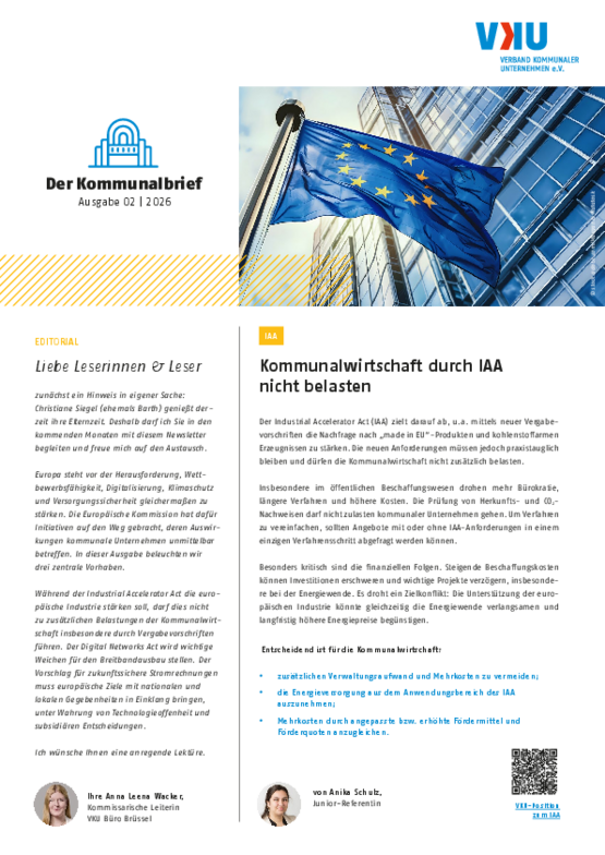 Deckblatt der Publikation Der Kommunalbrief aus Brüssel – Ausgabe 2/2026