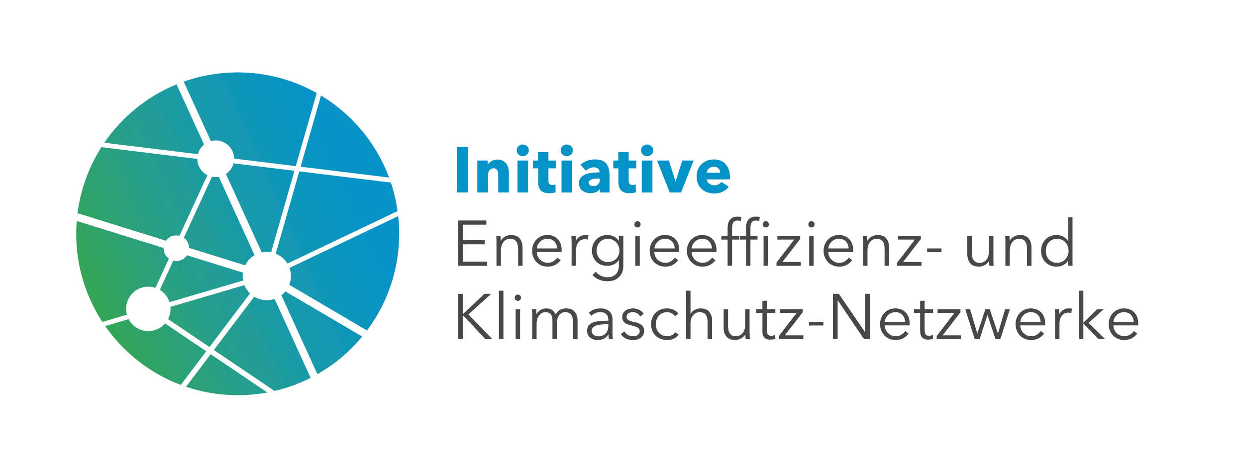 Logo der Initiative Energieeffizienz- und Klimaschutz-Netzwerke mit stilisiertem Netzwerk in Blau und Grün.